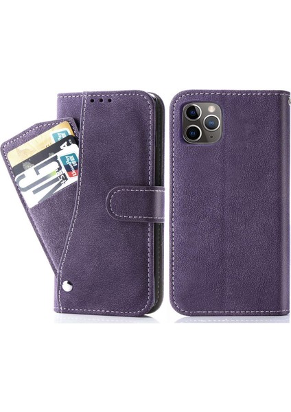 Iphone 13 Pro Max Telefon Kılıfı 6.7 Inç Pu Deri Dahili Dönen Kart Tutucu Giyim Dayanıklı Retro Doku Stand Cüzdan Telefon Kabuk Doğum (Yurt Dışından)
