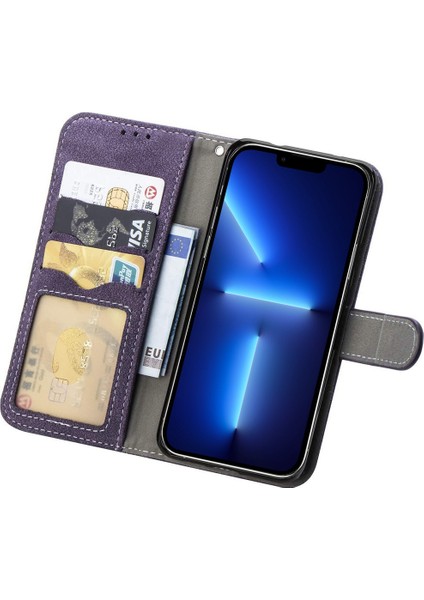 Iphone 13 Pro Max Telefon Kılıfı 6.7 Inç Pu Deri Dahili Dönen Kart Tutucu Giyim Dayanıklı Retro Doku Stand Cüzdan Telefon Kabuk Doğum (Yurt Dışından) fiyatları