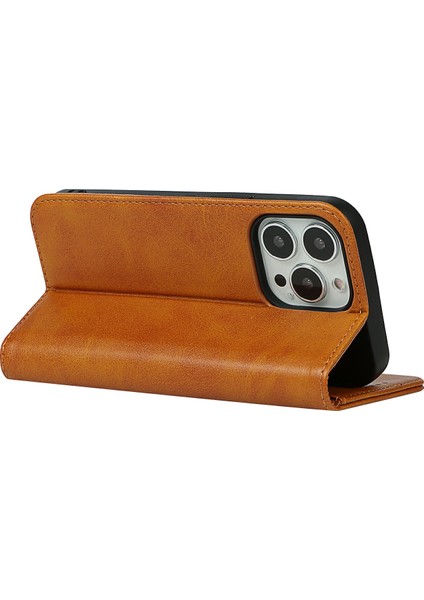 Stand Cüzdan Deri Telefon Flip Case Koruyucu Kapak Iphone 13 Pro 6.1 Inç-Işık Kahverengi (Yurt Dışından) fiyatları