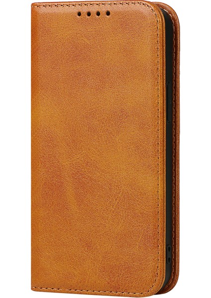 Stand Cüzdan Deri Telefon Flip Case Koruyucu Kapak Iphone 13 Pro 6.1 Inç-Işık Kahverengi (Yurt Dışından) modelleri