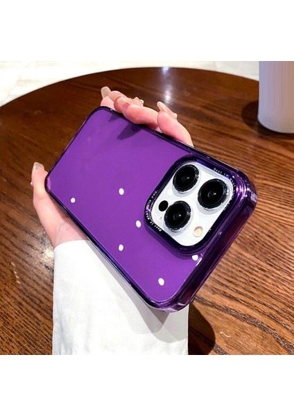 Iphone 13 Prof Fone Case Lens Çerçevesi Koruma Pc+Tpu Şok Geçirmez Kapak-Dark Mor (Yurt Dışından)