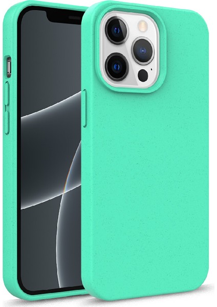Iphone 13 Pro Telefon Kılıfı 6.1 Inç Biyolojik Olarak Parçalanabilir Buğday Samanı+Tpu Çevre Dostu Anti-Çizik Arka Kabuk-Yeşil (Yurt Dışından)