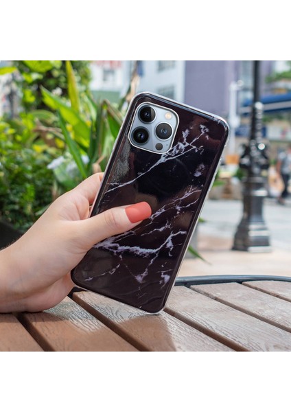 Iphone 13 Pro Max Telefon Korusu Koruyucu Telefon Kılıfı 6.7 Inç Mermer Desen Imd Esnek Tpu Arka Kapak Black (Yurt Dışından) fiyatları
