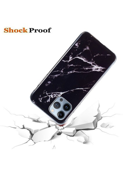 Iphone 13 Pro Max Telefon Korusu Koruyucu Telefon Kılıfı 6.7 Inç Mermer Desen Imd Esnek Tpu Arka Kapak Black (Yurt Dışından) modelleri
