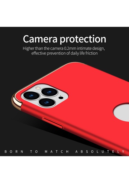 Iphone 13 Pro Max Telefon Kılıfı 6.7 Inç Arka Kapak Çıkarılabilir 3'ü 1 Arada Elektroplatasyon Sert Pc Koruyucu Kasa-Kırmızı (Yurt Dışından)