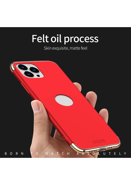 Iphone 13 Pro Max Telefon Kılıfı 6.7 Inç Arka Kapak Çıkarılabilir 3'ü 1 Arada Elektroplatasyon Sert Pc Koruyucu Kasa-Kırmızı (Yurt Dışından)