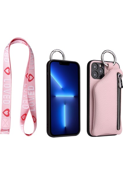 Iphone 13 Pro Telefon Kılıfı Için 6.1 Inç Çıkarılabilir Cüzdan Pu Deri Kaplamalı Tpu Zipper Cep Şok Geçirmez Koruyucu Kapak, Kordon-Siyah ile (Yurt Dışından) fiyatları