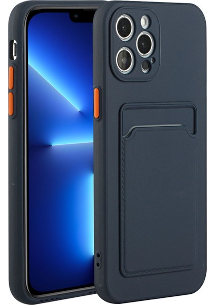 Iphone 13 Pro 6.1 Inç-Dark Mavi Için Tek Kart Yuvalı Yumuşak Tpu Telefon Geri Kasa Kapağı (Yurt Dışından)