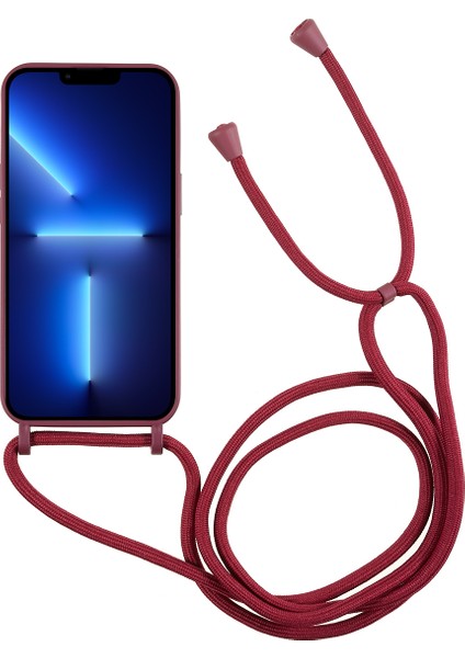 Iphone 13 Pro Max Telefon Kılıfı Sıvı Silikon Kılıf 6.7 Inç Kart Yuvası Strap-Red ile Koruyucu Telefon Kapağı (Yurt Dışından) fiyatları