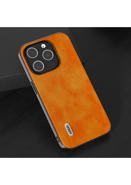 Iphone 13 Pro Max Telefon Kılıfı Için 6.7 Inç Bırakma Geçirmez Telefon Kılıfı Litchi Doku Pu Deri Kaplamalı Tpu Kapak-Orange (Yurt Dışından)