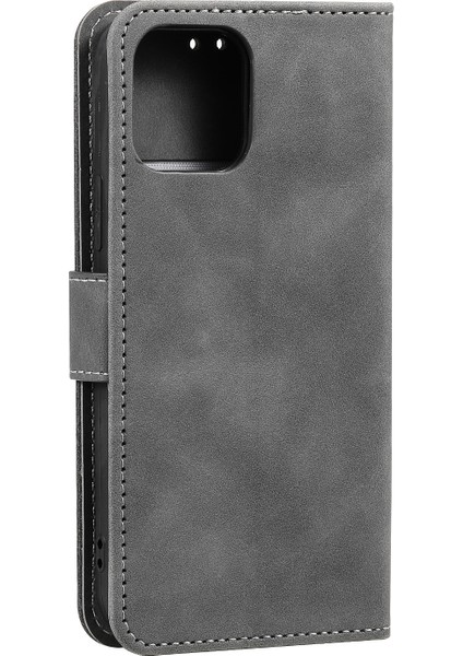 Pu Deri Cüzdan Telefon Kasası Perçin Dekoru Kapak Standı Kasa Kapağı iPhone 13 Pro 6.1 Inç-Grey (Yurt Dışından) fırsatları