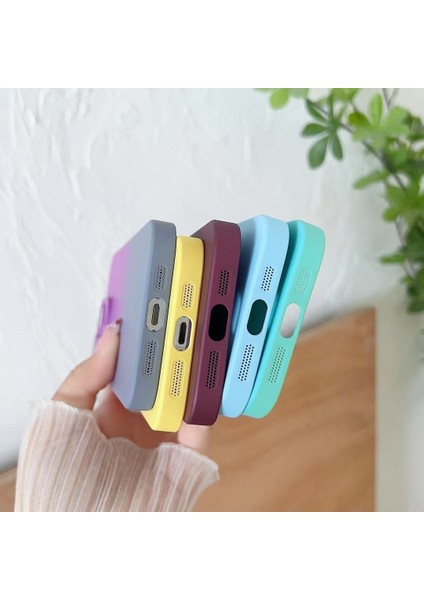 Iphone 13 Pro Max Telefon Kılıfı 6.7 Inç Şık Gradyan Koruyucu Koruyucu Koruyucu Koruyucu Film Yeşili/mavi Olan Cilt Touch Pc Anti-Drop Kapağı (Yurt Dışından)