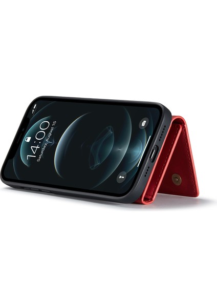 Iphone 13 Pro Telefon Kılıfı Için Kablosuz Şarj Deri Kaplamalı Tpu+Pc Mıknatıs Emilim Cüzdan Hibrit Kapak Kabuğu Kickstand 6.1 Inç-Kırmızı (Yurt Dışından) fiyatları