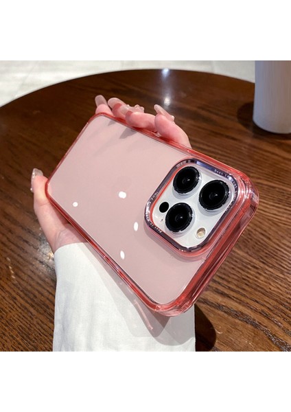 Iphone 13 Pro Max Telefon Kılıfı Alüminyum Alaşım Lens Çerçevesi Çizelge Karşıtı Cep Telefon Kılıfı Tpu+Pc Arka Kapak Pembe Temizle (Yurt Dışından)