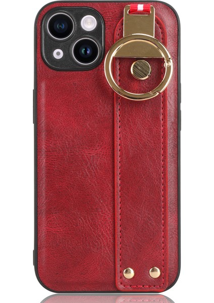Iphone 13 Mini Telefon Kılıfı Için 5.4 Inç Bileklik Kickstand Deri Kaplama Pc+Tpu Boyun Kayışı Kırmızısı (Yurt Dışından) fiyatları