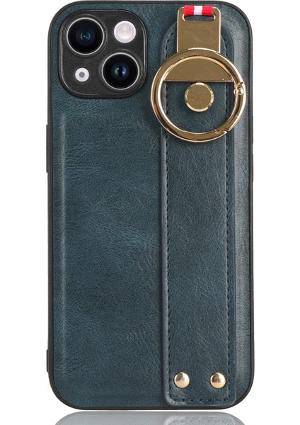 Iphone 13 Mini Telefon Kılıfı Için 5.4 Inç Bileklik Kickstand Deri Kaplama Pc+Tpu Boyun Kayış Mavisi ile Çizim Önleme Kapağı (Yurt Dışından) fiyatları