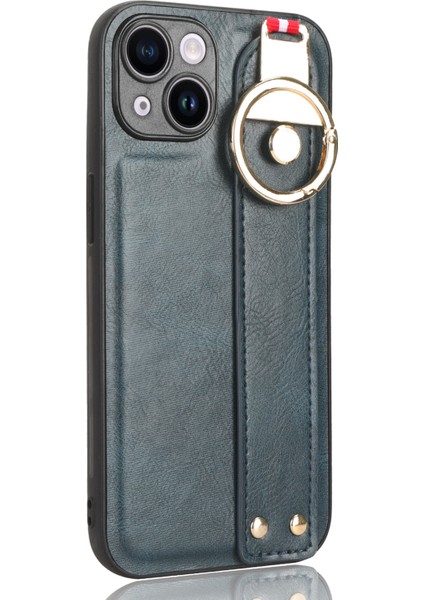 Iphone 13 Mini Telefon Kılıfı Için 5.4 Inç Bileklik Kickstand Deri Kaplama Pc+Tpu Boyun Kayış Mavisi ile Çizim Önleme Kapağı (Yurt Dışından) modelleri