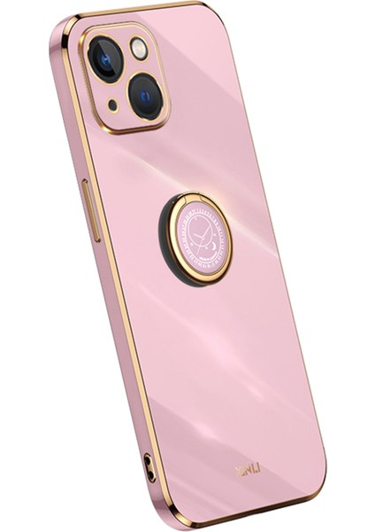 Iphone 13 Mini Telefon Kılıfı Için Halka Kickstand Sırt Kabuğu 5.4 Inç Anti-Damla Elektrokaplama Altın Kenar Kılıf Yumuşak Tpu Kapak Morası (Yurt Dışından) fiyatları