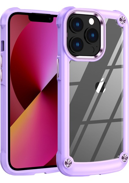 Iphone 13 Pro Max Telefon Kılıfı Kamera Koruma Telefon Kılıfı 6.7 Inç 3601 Derecelik Damla Dirençli Hibrid Telefon Kapağı Kasa-Mor/mor (Yurt Dışından)