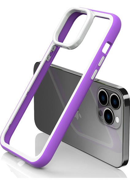 Iphone 13 Pro Max Telefon Kılıfı Şok Geçirmez Temiz Telefon Kılıfı Akrilik Geri+Renkli Frame Çıkarılabilir 2'si 1 Arada (Yurt Dışından) modelleri