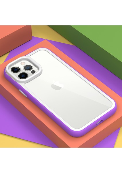 Iphone 13 Pro Max Telefon Kılıfı Şok Geçirmez Temiz Telefon Kılıfı Akrilik Geri+Renkli Frame Çıkarılabilir 2'si 1 Arada (Yurt Dışından) fırsatları