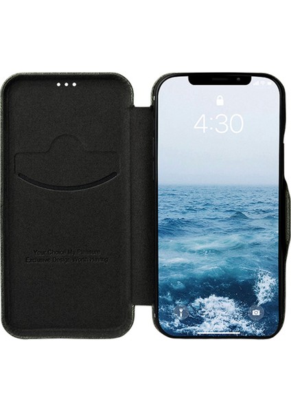 Iphone 13 Pro Max Telefon Kılıfı 6.7 Inç Pu Deri Tpu Tam Koruma Kılıfı Folio Flip Card Yuvası Stand Kapak Yeşil (Yurt Dışından)