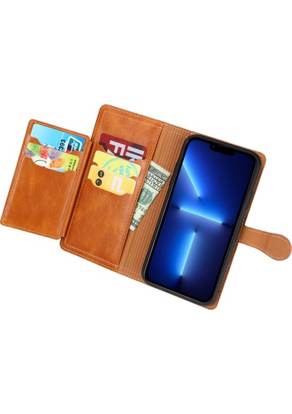 Iphone 13 Pro Max Telefon Kılıfı Şok Geçirmez Telefon Kapağı 6.7 Inç Pu Deri Fermuar Cep Telefonu Cüzdan Kılıfı Stand-Orange (Yurt Dışından) fiyatları