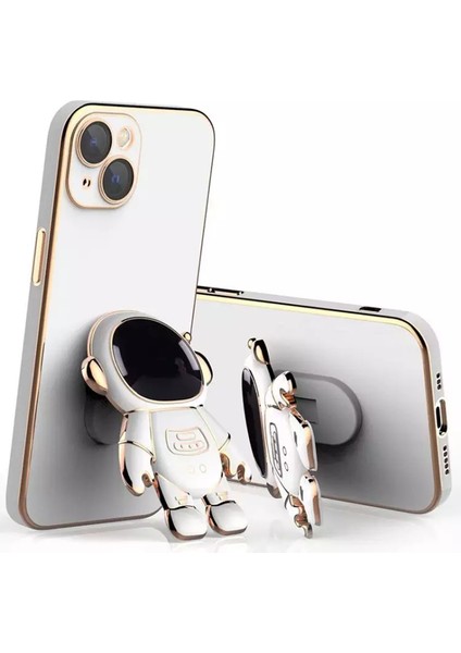 Iphone 13 Mini Telefon Kılıfı Için Astronot Kickstand 5.4 Inç Çizelge Anti-Çizelge Elektrapan Tpu Arka Kapak-Beyaz (Yurt Dışından)