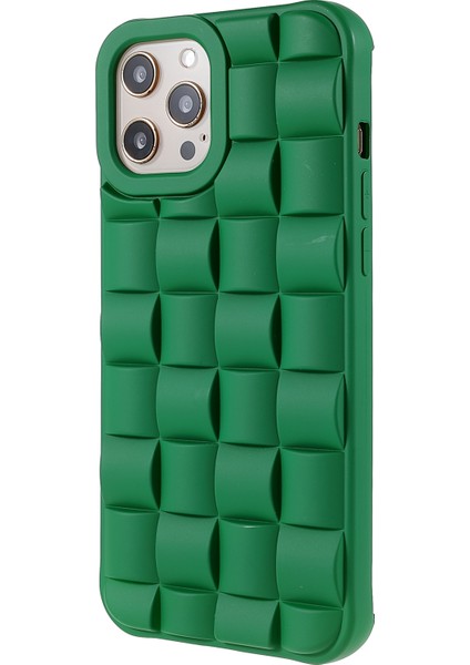 Iphone 13 Pro Telefon Kılıfı 6.1 Inç Mobil Silikon Ka Şok Geçirmez 3D Izgara Dokulu Yeşil (Yurt Dışından) modelleri