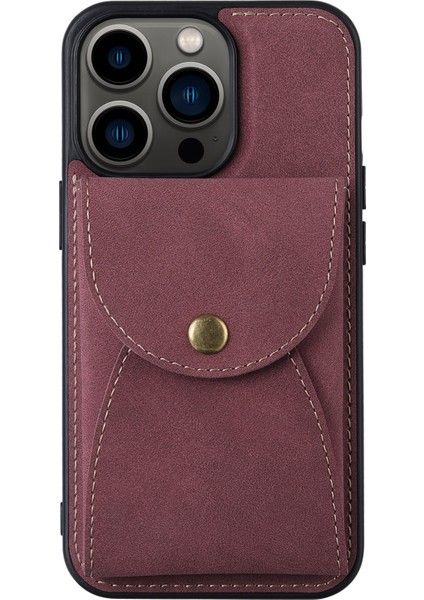 Iphone 13 Pro Telefon Kılıfı Çıkarılabilir 2 Arada Tasarım Kapağı Manyetik Dikey Açık Kart Deri Kaplamalı Pc+Tpu Koruyucu Kılıf 6.1 Inç-Kırmızı (Yurt Dışından)