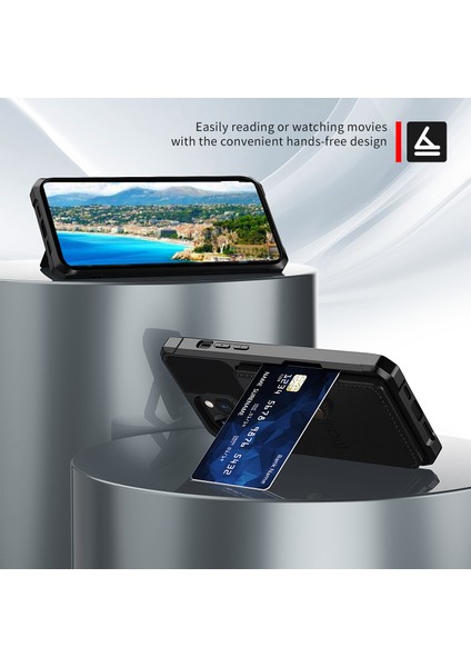 Iphone 13 Pro Telefon Kılıfı Için ZM03 Çok Dönen Koruma Tpu Telefon Kılıfı+Pu Deri Cüzdan Manyetik Metal Sayfası 6.1 Inç-Siyah (Yurt Dışından) fırsatları