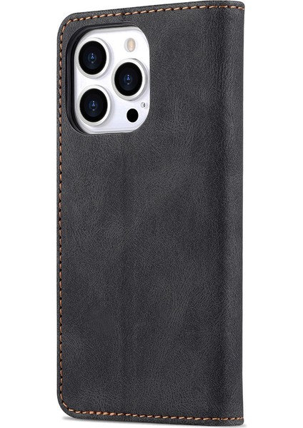 Pu Deri Cüzdan Standı Telefon Kasası Koruyucu Kabuk iPhone 13 Pro 6.1 Inç-Siyah (Yurt Dışından) modelleri