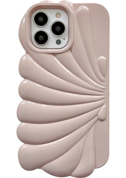Iphone 13 Pro 6.1 Inç Parlak Yüzey Seasshell Şekline Telefon Kılıfı Yumuşak Tpu Telefon Kabuğu Kapak Pembe (Yurt Dışından)