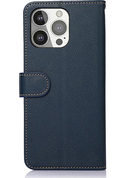 Litchi Doku Rfıd Anti-Hırsızlık Kaydırma Işlevi iPhone 13 Pro 6.1 Inç-Mavi Için Deri Telefon Kasası (Yurt Dışından) fırsatları