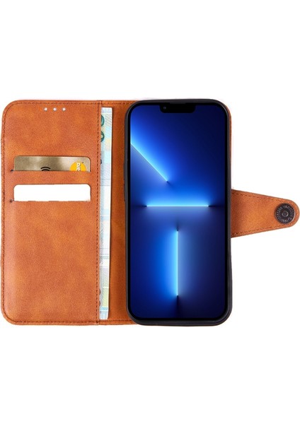 Iphone 13 Pro Max Telefon Kılıfı 6.7 Inç Çılgın At Doku Stand Cüzdan Kılıfı Pu Deri Tpu Telefon Kapak-Dark Mavi (Yurt Dışından)