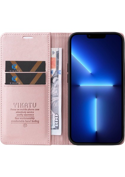 Iphone 13 Pro Max Telefon Kılıfı 6.7 Inç Yk- 001 Şok Geçirmez Pu Deri Deri Flip Cüzdan Kılıfı Güçlü Manyetik Otomatik Absorbed Stand Telefon Kapak Golü (Yurt Dışından) fırsatları