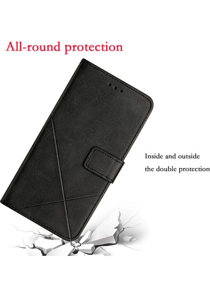 Iphone 13 Profesyonel Telefon Kılıfı Için Düz Renk Tam Koruma Stand Tasarım Pu Derisi Strap 6.1 Inç-Siyah (Yurt Dışından) modelleri