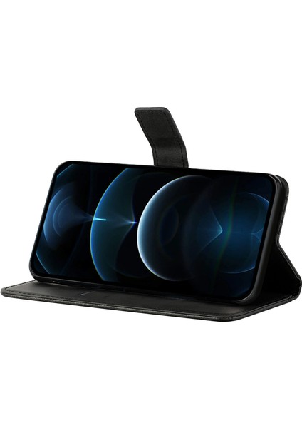 Iphone 13 Profesyonel Telefon Kılıfı Için Düz Renk Tam Koruma Stand Tasarım Pu Derisi Strap 6.1 Inç-Siyah (Yurt Dışından) fırsatları
