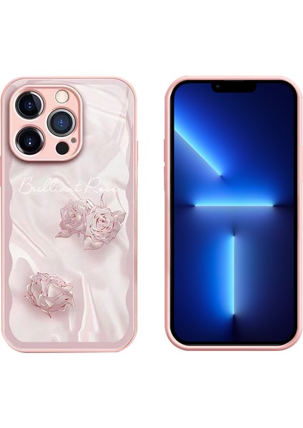 Iphone 13 Pro Max Telefon Kılıfı 6.7 Inç Gül Deseni Temperli Cam+Tpu Kapak Bırak-Kötü Telefon Kılıf Pembe (Yurt Dışından)