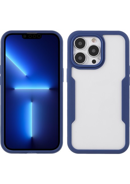 Iphone 13 Pro Telefon Kılıfı Için 360 Derece Tam Koruma Pet Ekranı Filmi+Akrilik+Tpu Kameralı Kamera Lens Koruması 6.1 Inç-Mavi (Yurt Dışından)