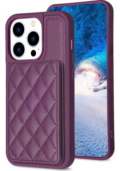 Iphone 13 Pro Max Telefon Kılıfı Deri Kaplamalı Tpu Kapak 6.7 Inç Kart Yuvaları Kickstand Telefon Anti-Çizelge Case-Dark Mor (Yurt Dışından) fiyatları
