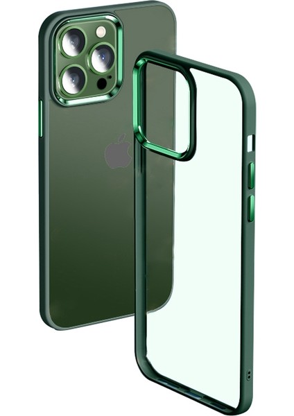 Iphone 13 Pro Telefon Kılıfı Için Slim 6.1 Inç Koruyucu Kapak Silikon+Metal Lensli Akrilik Anti-Fall Telefon Kabuğu Çerçeve Yeşil (Yurt Dışından)