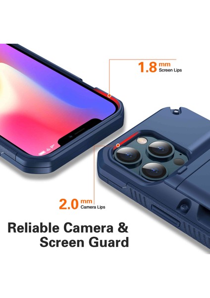 Iphone 13 Pro Max Telefon Kılıfı Için 6.7 Inç Hassas Kesim Tpu+Pc Tarafı Kart Yuvası Mavisi ile Kayma Tasarım Koruyucu Telefon Kılıfı (Yurt Dışından) fırsatları