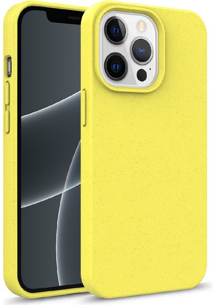 Iphone 13 Pro Telefon Kılıfı 6.1 Inç Biyolojik Olarak Parçalanabilir Buğday Samanı+Tpu Çevre Dostu Anti-Çizik Arkaya Kabuk-Sarı (Yurt Dışından)