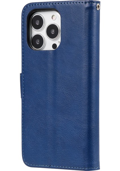 Iphone 13 Pro Telefon Kılıfı Pu Deri+Tpuing Kılıf Söndürülebilir 2'si Tasarım Cüzdan Stand Tasarımı 6.1 Inç-Mavi (Yurt Dışından) modelleri