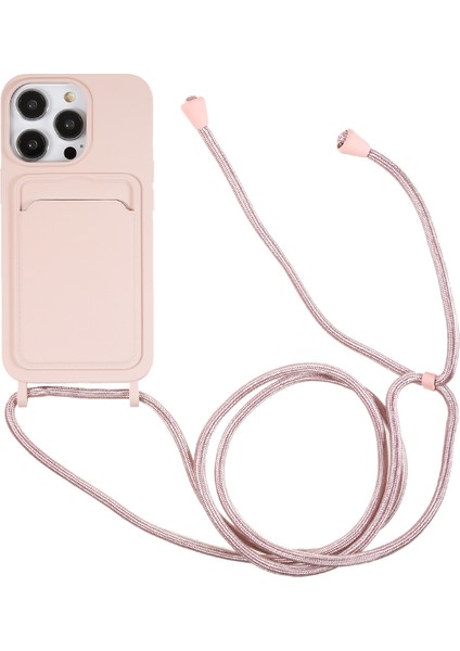 Iphone 13 Pro Telefon Kılıfı Için Koruyucu Kılıf 6.1 Inç Kart Yuvası Kayış Pembe (Yurt Dışından)