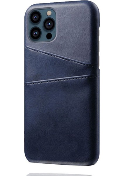 Iphone 13 Pro Telefon Kılıfı Deri Kaplamalı Pc 6.1 Inç Çift Kart Yuvaları Ultra Ince Koruyucu Kabuk Mavisi (Yurt Dışından) fiyatları