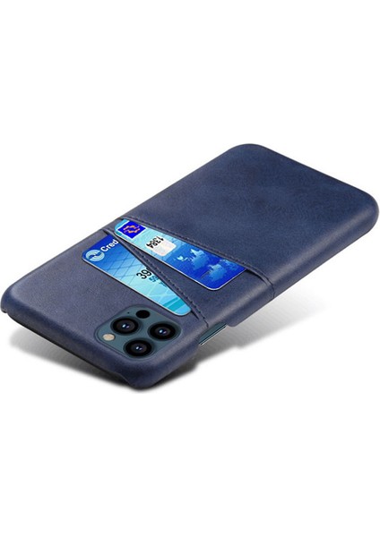 Iphone 13 Pro Telefon Kılıfı Deri Kaplamalı Pc 6.1 Inç Çift Kart Yuvaları Ultra Ince Koruyucu Kabuk Mavisi (Yurt Dışından) modelleri