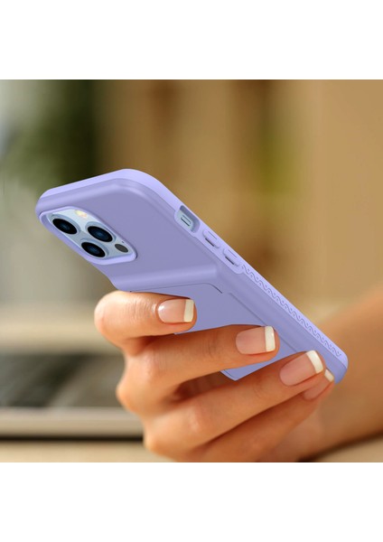 Iphone 13 Pro Telefon Kılıfı Etki Tamponu Akrilik+Tpu Hibrit Kılıf Kapağı Kart Tutucu ve Gizli Ayna 6.1 Inç Işık Mor (Yurt Dışından) fiyatları
