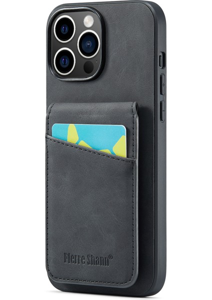 Iphone 13 Pro Max Telefon Kılıfı Tutucu Için Telefon Kickstand Case Rfıd Blowantock Pu Deri+Tpu Cover-Black (Yurt Dışından)